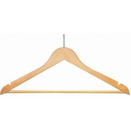 Wooden Loss-Prevention Hanger, Natural Finish with Polished Steel Hardware