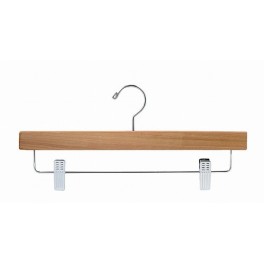 Trouser and Skirt Hanger with Clips, Cedar with Chrome Hardware