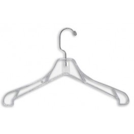 Heavyweight Coat Hanger, Clear Plastic