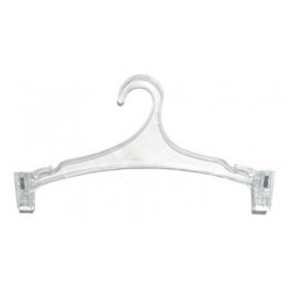 Lingerie Hanger with Clips, Clear Plastic