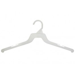 Lightweight One-Piece Top Hanger, White Plastic, 16"