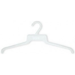 Lightweight One-Piece Top Hanger, White Plastic, 18"