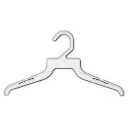 Lightweight One-Piece Top Hanger, White Plastic, 10"