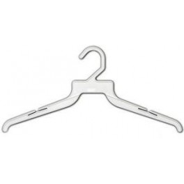 Lightweight One-Piece Top Hanger, White Plastic, 14"