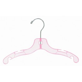 Dress/Shirt Hanger, Pink Translucent Plastic, Child's 12"