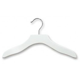 Kids 11 White Wood Top Hanger w/Bar