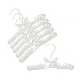 Plush Satin Hangers, White, 10” 