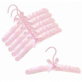 Plush Satin Hangers, Pink, 12” 