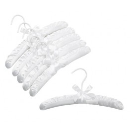Plush Satin Hangers, White, 12” 