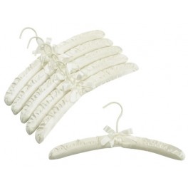 Plush Satin Hangers, Ivory, 15” 