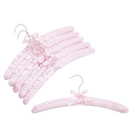 Plush Satin Hangers, Pink, 15” 