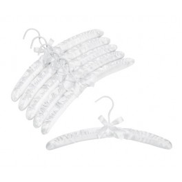 Plush Satin Hangers, White, 15” 