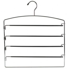 Tiered Metal Trouser Hanger with Swing and Close Bars