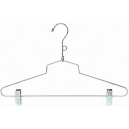 Metal Salesman’s Hanger with Clips and Loop, 16"