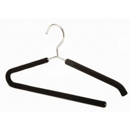 Flocked Metal Suit Hanger with Pants Bar