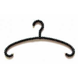 Beaded Glam Blouse Hanger, Black, 16.5”