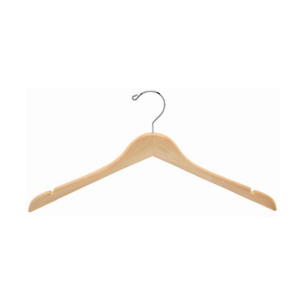 17 Matte Black Wood Top Hanger W/ Notches