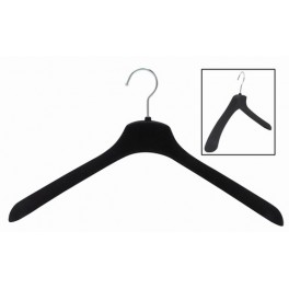Space-Saver Coat Hanger, Black, 17.5” with Wide Arms
