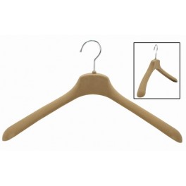 Space-Saver Coat Hanger, Camel, 17.5” with Wide Arms