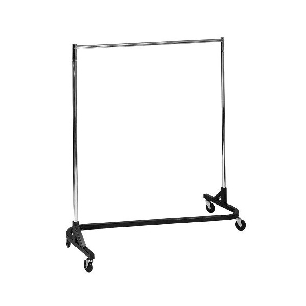Garment Rack, Fitted Zig-Zag, Chrome with Black Base 