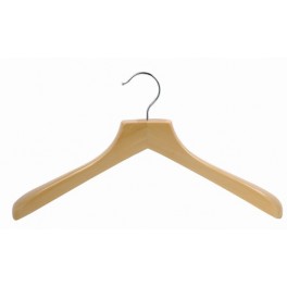 Jumbo Wooden Coat Hanger – Light Natural Finish with Chrome Hardware