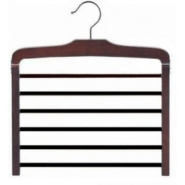 Tiered Wooden Trouser Hanger, Walnut Finish with Chrome Hardware