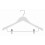 Sloped Wooden Hanger with Notches and Clips, White Finish with Chrome Hardware