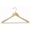 Sloped Wooden Hanger with Trouser Bar, Light Bamboo with Chrome Hardware