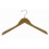  Sloped Wooden Dress Hanger, Dark Bamboo with Chrome Hardware