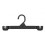 Pants/Skirt Hanger with Clasp Clips and Stationary Hook, Black Plastic, 10"