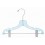 Suit Hanger with Clips, Translucent Blue Plastic, Child's 12"