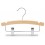 Curved Wooden Hanger with Notches and Trouser Clips, Natural Finish with Chrome Hardware, 10”
