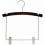 Curved Wooden Hanger with Notches and Dropped Trouser Clips, Walnut Finish with Chrome Hardware, 10”"