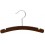 Curved Wooden Hanger with Notches, Walnut Finish with Chrome Hardware, 10”