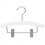 Curved Wooden Hanger with Notches and Trouser Clips, White Finish with Chrome Hardware, 12”