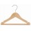 Sloped Wooden Hanger with Notches and Grip Bar, Natural Finish with Chrome Hardware, 11”