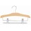 Sculpted Wooden Suit Hanger with Clips, Natural Finish with Chrome Hardware, 12”