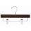 Wooden Trouser and Skirt Hanger with Clips, Walnut Finish with Chrome Hardware, 11&rdquo;