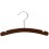 Curved Wooden Hanger with Notches, Walnut Finish with Chrome Hardware, 12&rdquo;