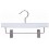 Wooden Trouser and Skirt Hanger with Clips, White Finish with Chrome Hardware, 10&rdquo;