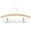 Curved Wooden Hanger with Notches and Trouser Clips, Natural Finish with Chrome Hardware, 14”