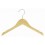 Sloped Wooden Coat Hanger with Notches, Natural Finish with Chrome Hardware, 14&rdquo;