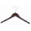 Sloped Wooden Coat Hanger with Notches, Walnut Finish with Chrome Hardware, 14&rdquo;