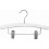 Curved Wooden Hanger with Notches and Trouser Clips, White Finish with Chrome Hardware, 12”