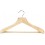 Heavy Duty Shaped Wooden Suit Hanger with Grip Bar, Natural Finish with Chrome Hardware