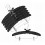 Plush Satin Hangers with Chrome Hook and Cushioned Chrome Clips, Black, 15” 