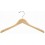 Shaped Wooden Coat Hanger with Notches (Natural Finish with Chrome Hardware)