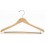 Shaped Wooden Coat Hanger with Notches and Locking Trouser Bar (Natural Finish with Chrome Hardware)