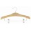 Sculpted Wooden Hanger with Trouser Clips, Natural Finish with Chrome Hardware