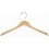 Sloped Wooden Dress Hanger with Notches, Natural Finish with Chrome Hardware